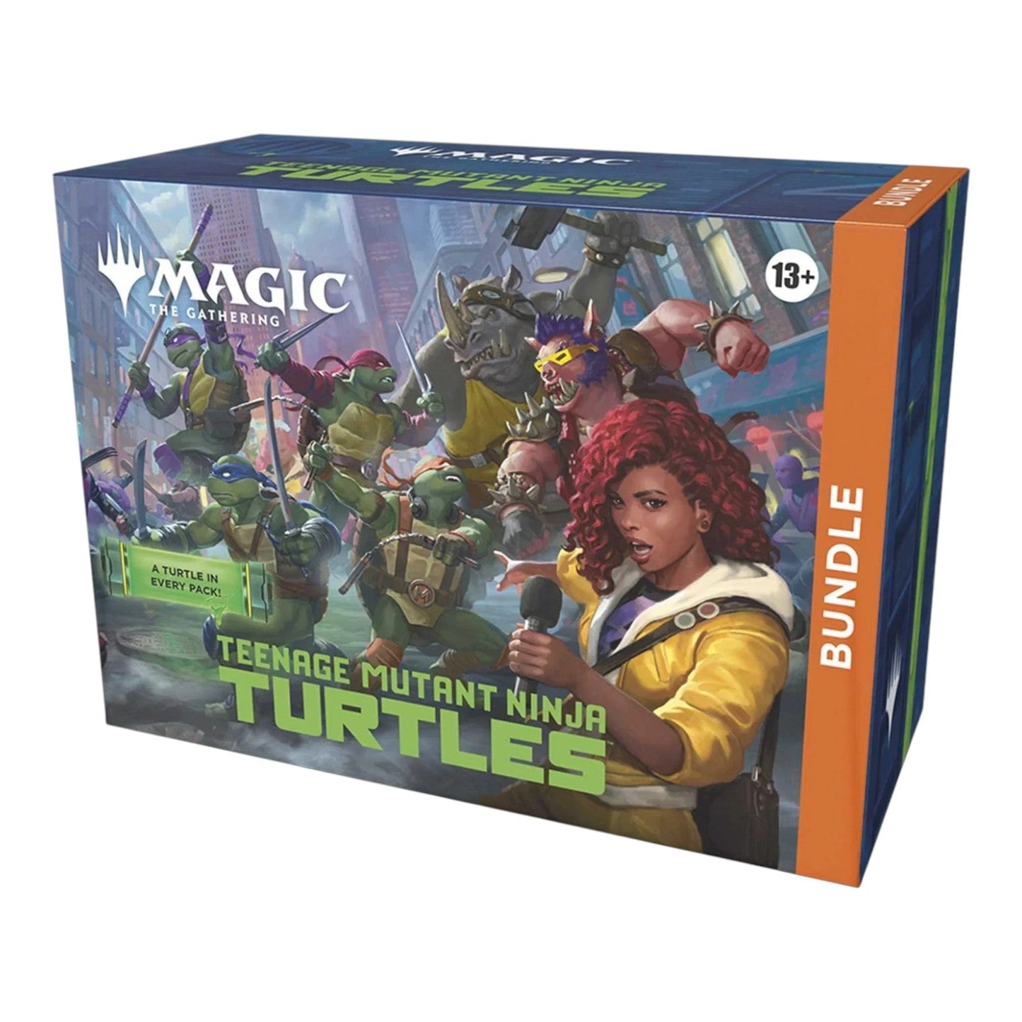 RichRevived Magic: The Gathering Teenage Mutant Ninja Turtles bundle box featuring iconic characters and April O'Neil.