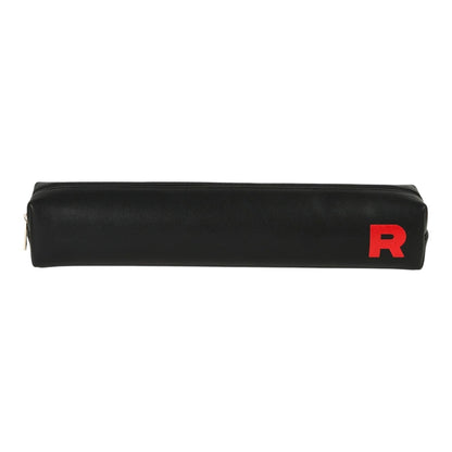 RichRevived black faux-leather Team Rocket pencil case with a red R logo from the Chasing Glory Together gift box