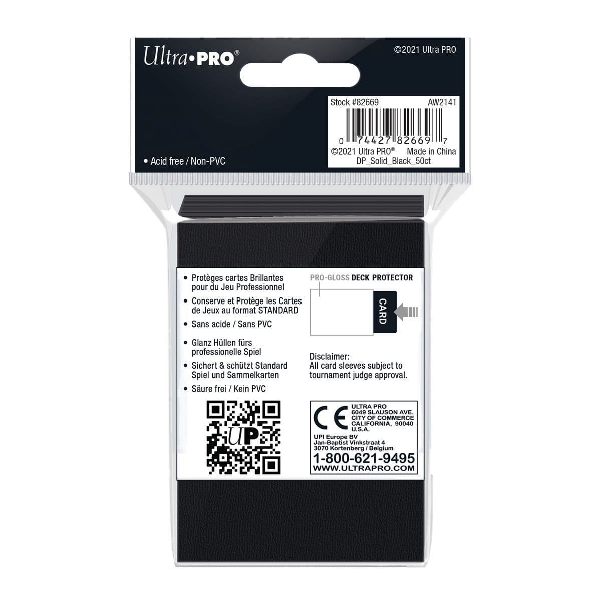 Ultra PRO Black Gloss Standard Deck Protector Sleeves (50)