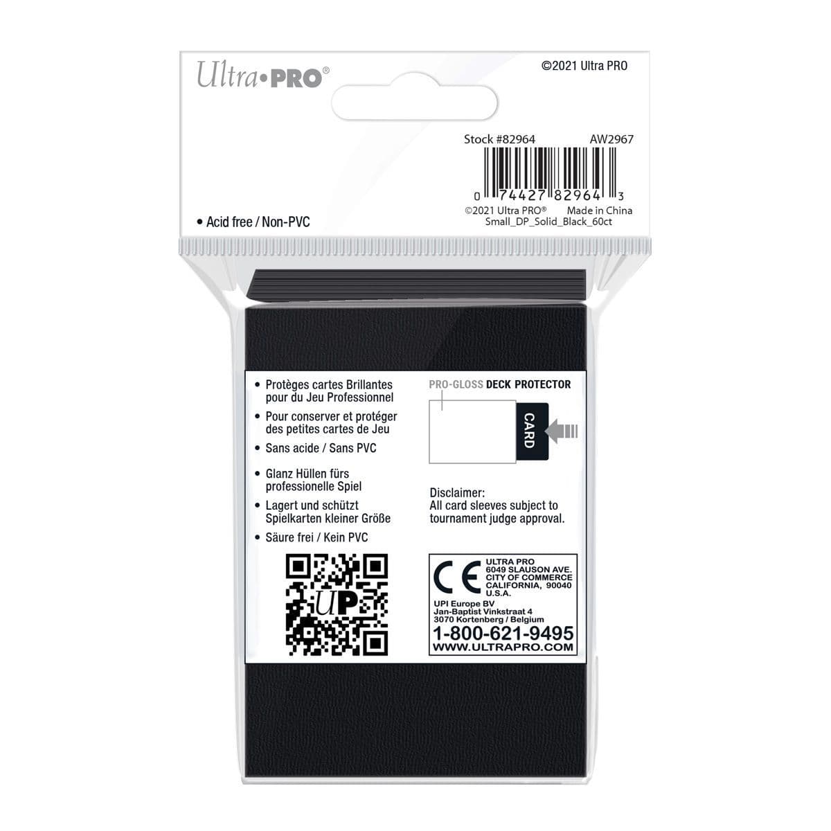 Ultra PRO Gloss Black Small Deck Protector Sleeves (60)