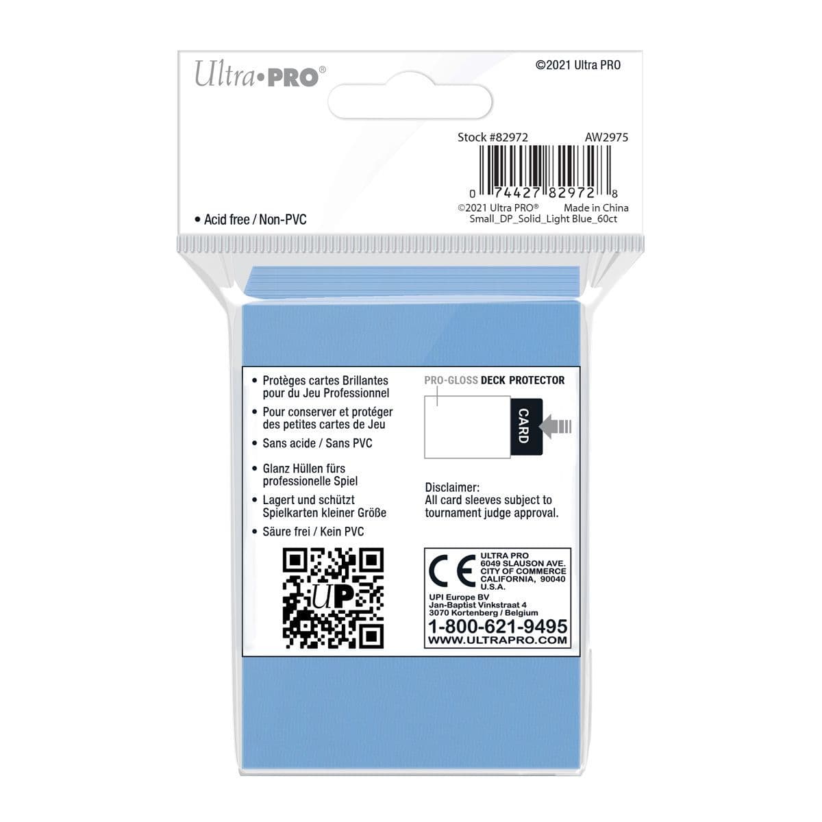 Ultra PRO Gloss Light Blue Small Deck Protector Sleeves (60)
