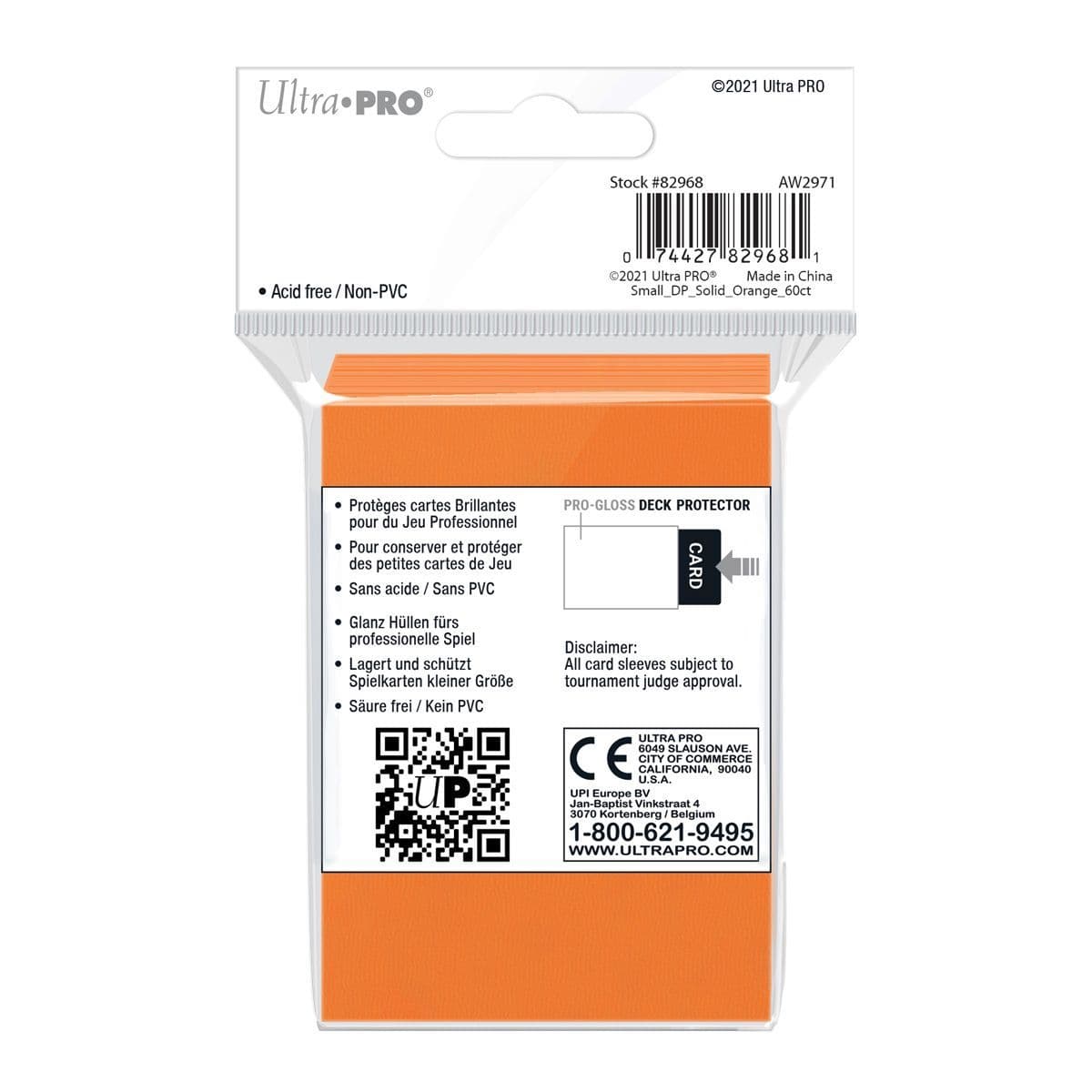 Ultra PRO Gloss Orange Small Deck Protector Sleeves (60)