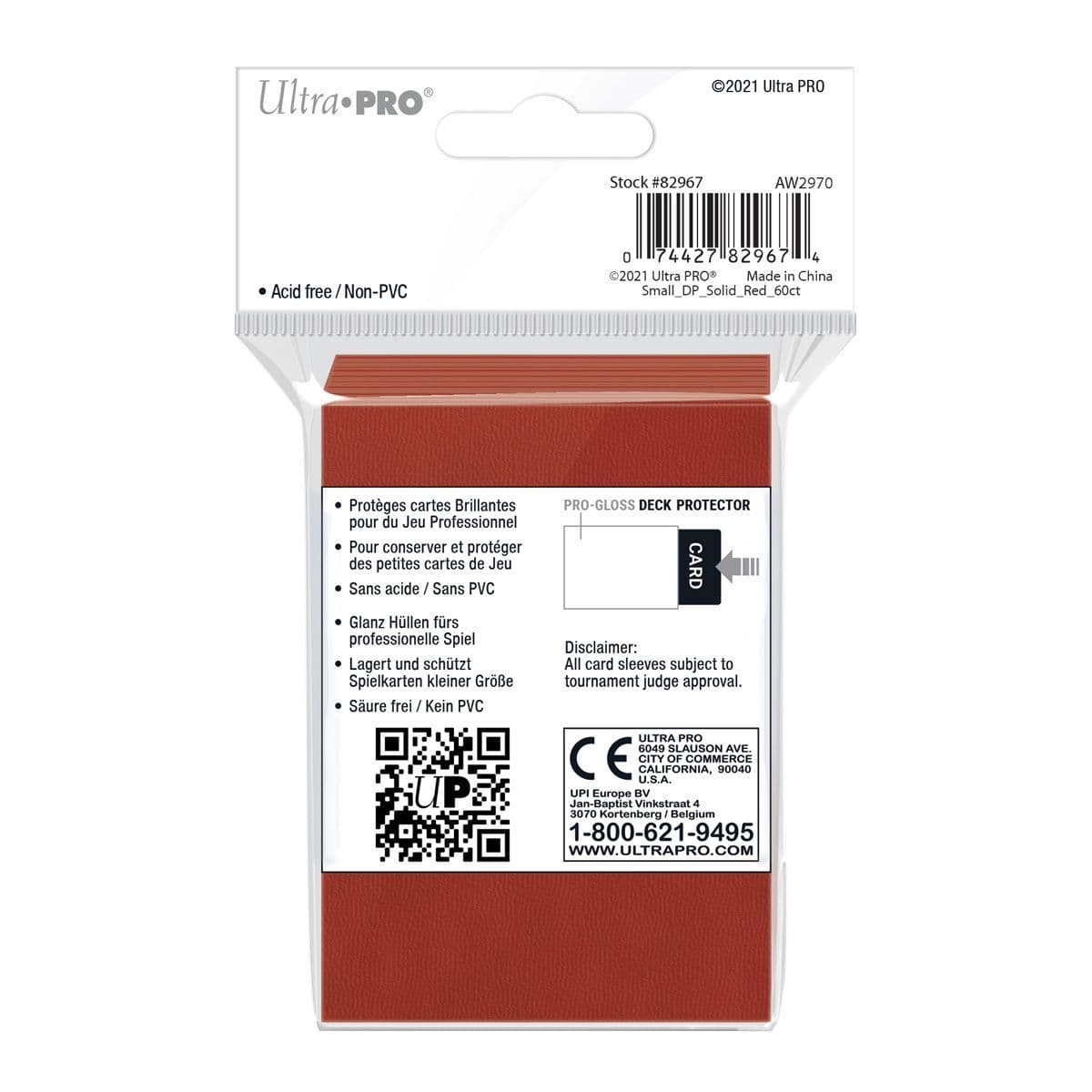 Ultra PRO Gloss Red Small Deck Protector Sleeves (60)
