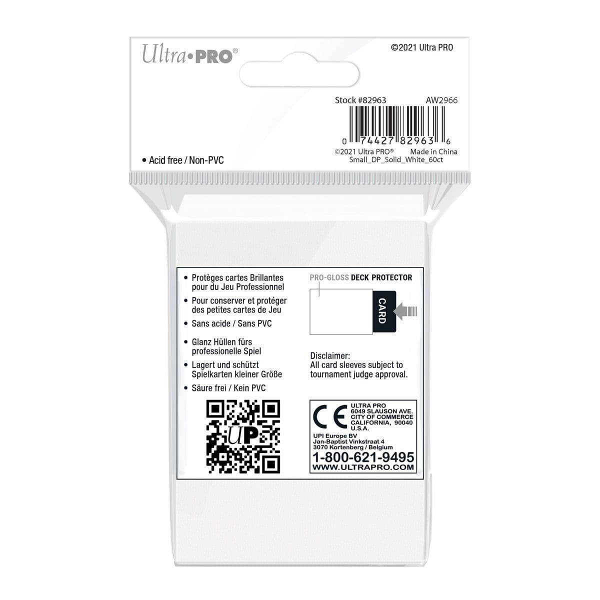 Ultra PRO Gloss White Small Deck Protector Sleeves (60)