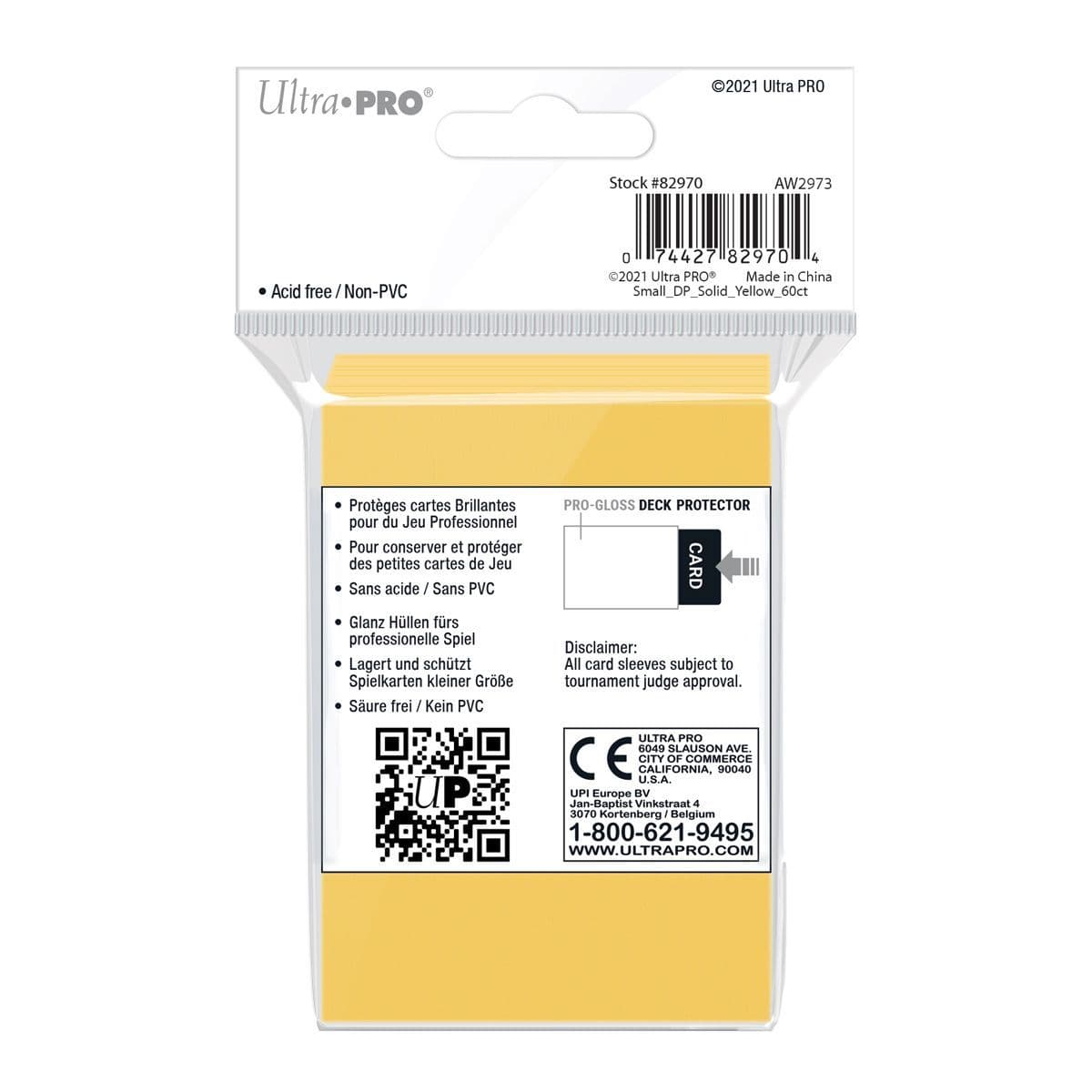Ultra PRO Gloss Yellow Small Deck Protector Sleeves (60)