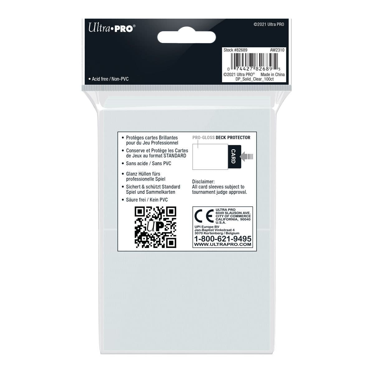 Ultra PRO Pro-Gloss Standard Deck Protectors Clear (100)