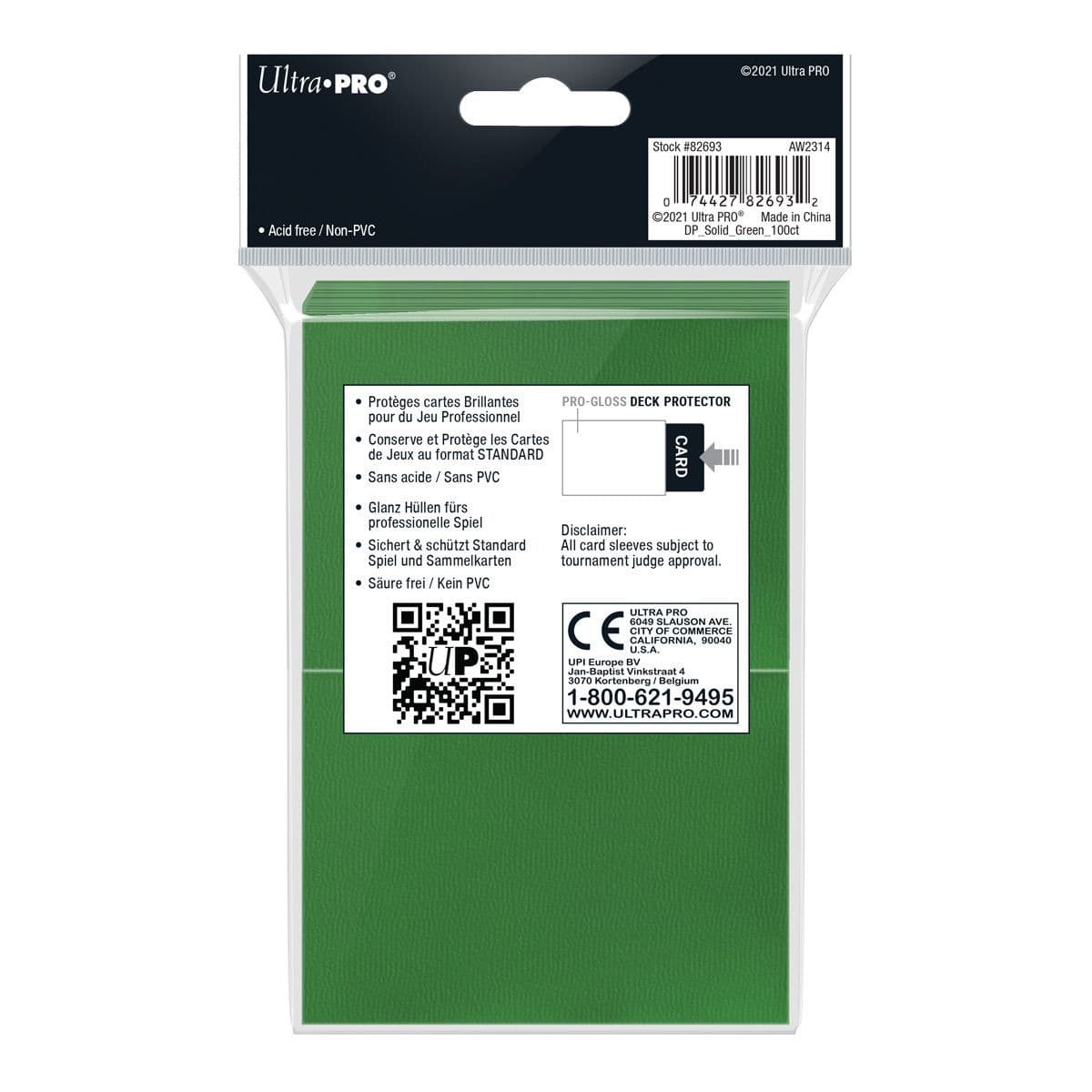 Ultra PRO Pro-Gloss Standard Deck Protectors Green (100)