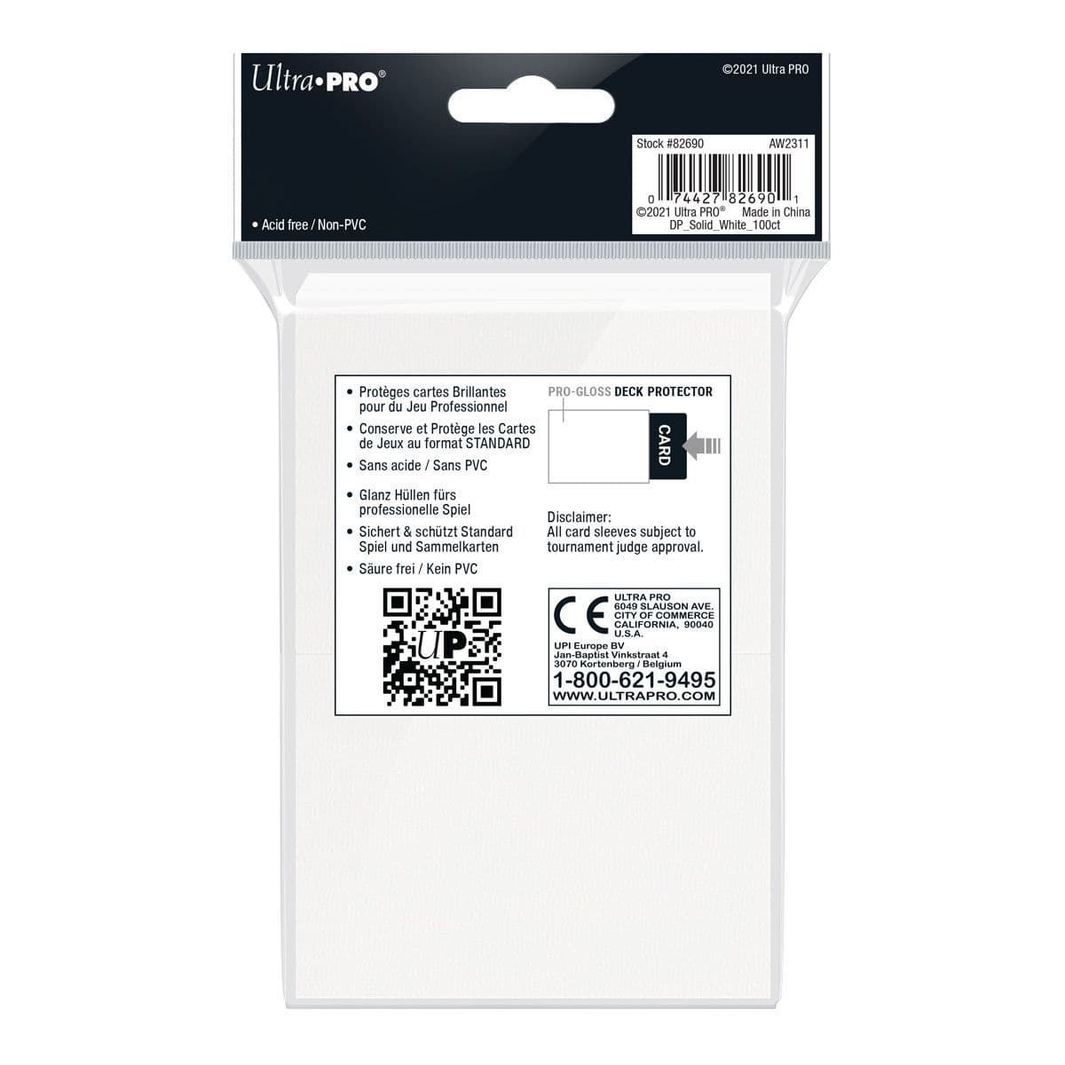 Ultra PRO Pro-Gloss Standard Deck Protectors White (100)